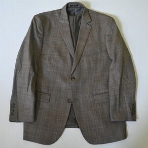 Pronto Uomo 42R Brown Windowpane Check‎ Mens Blazer Suit Jacket Sport Coat